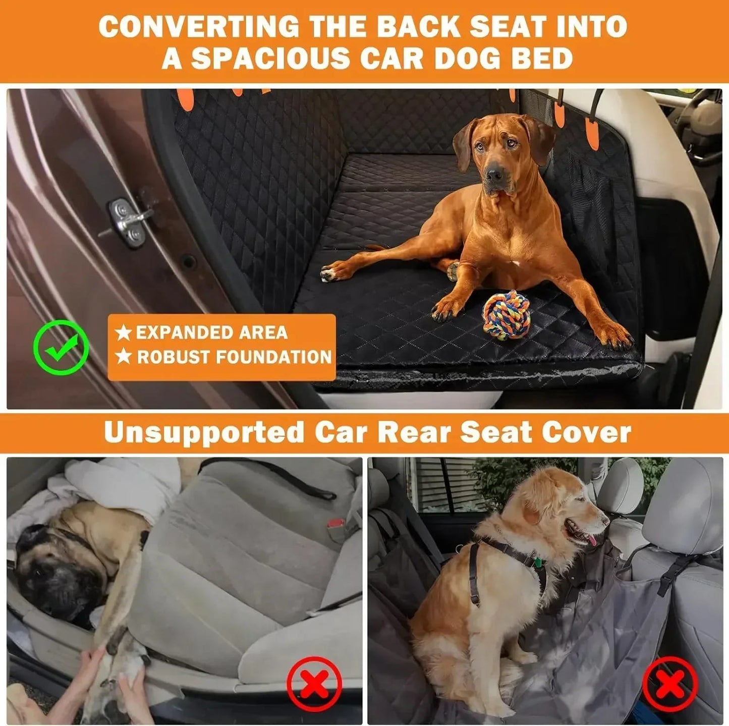 BuddyTail Hub™ Dog Car Seat Extender & Protector – Hard Base