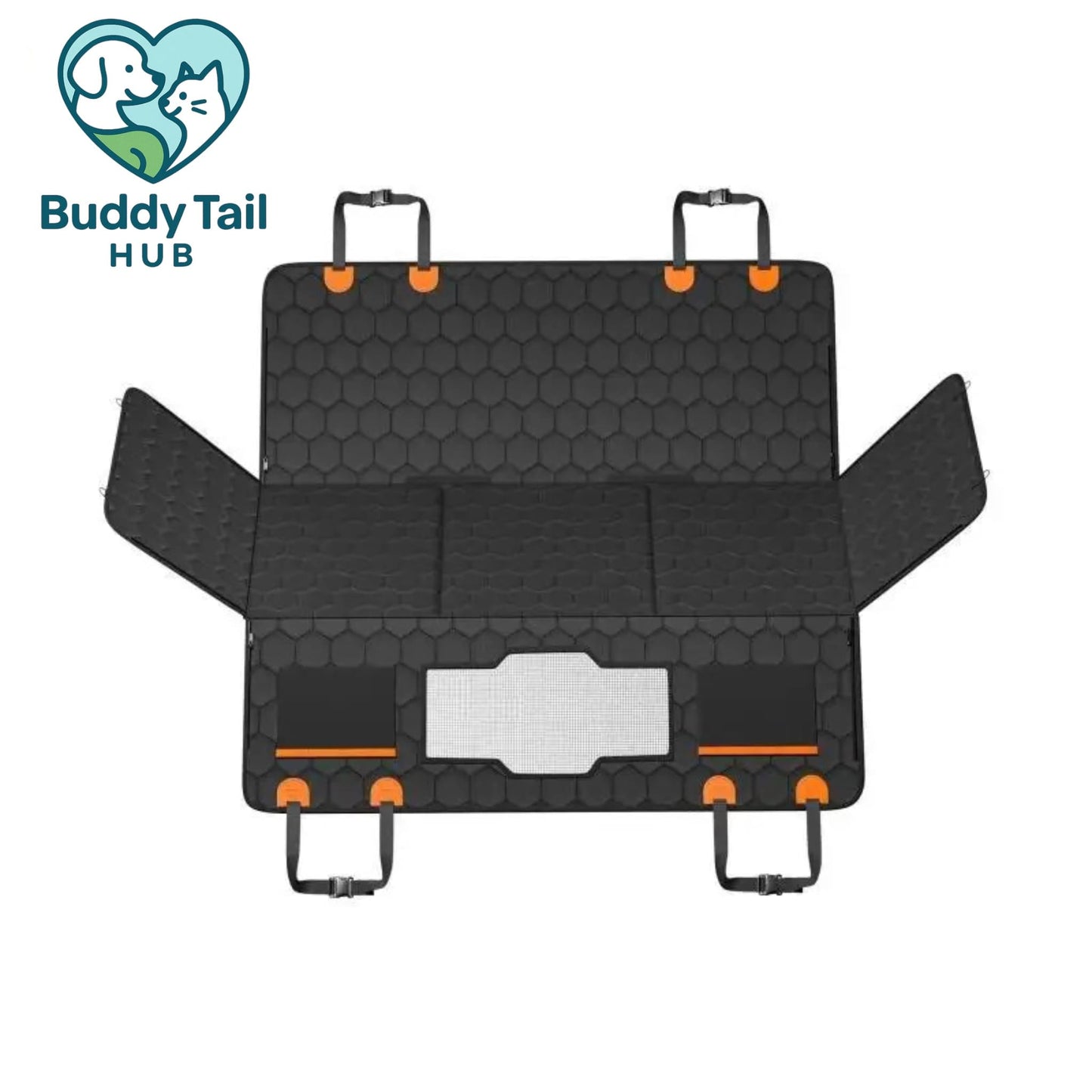 BuddyTail Hub™ Dog Car Seat Extender & Protector – Hard Base