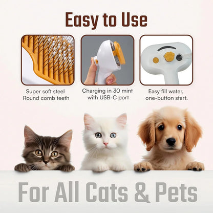 BuddyTail Hub™ Steam Groom Brush